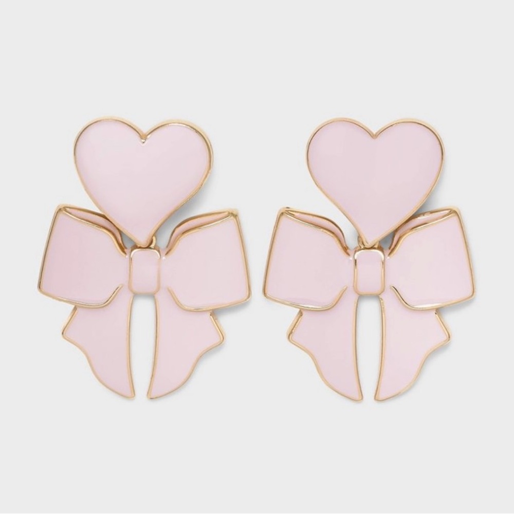Brand New SUGARFIX by BaubleBar X's and Bows Drop Earrings - Light Pink